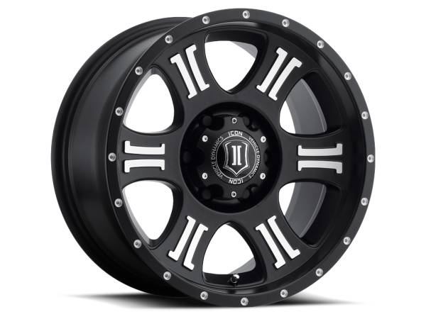 ICON Alloys - ICON Alloys SHIELD SAT BLK MACH - 17 X 8.5 / 6 X 135 / 6MM / 5" BS - 1017856350MB - Image 1