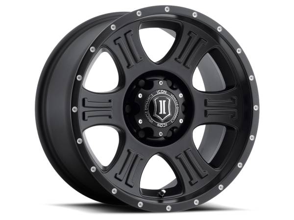 ICON Alloys - ICON Alloys SHIELD SAT BLK - 17 X 8.5 / 6 X 135 / 6MM / 5" BS - 1017856350SB - Image 1