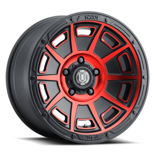 ICON Alloys - ICON Alloys VICTORY SAT BLK RED - 17 X 8.5 / 6X135 / 6MM / 5" BS - 3017856350SBRT - Image 1