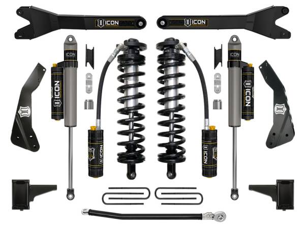 ICON Vehicle Dynamics - ICON Vehicle Dynamics 11-16 FORD F250/F350 4-5.5" STAGE 4 COILOVER CONVERSION SYSTEM W RADIUS ARM - K63134R - Image 1