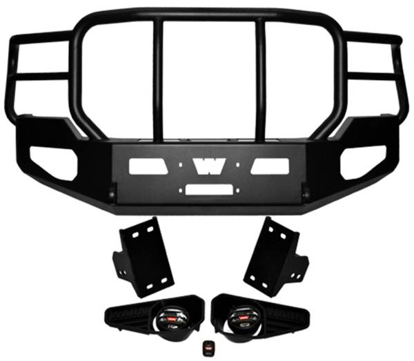 Warn - Warn Heavy Duty Bumper Black w/Brush Guard For Use w/All Warn Large Frame Winches Including 16.5ti  -  85885 - Image 1