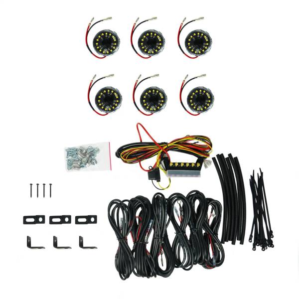 KC Hilites - KC Hilites KC Cyclone V2 LED Rock Light-6-Light System-Clear-5W Flood Beam  -  91040 - Image 1