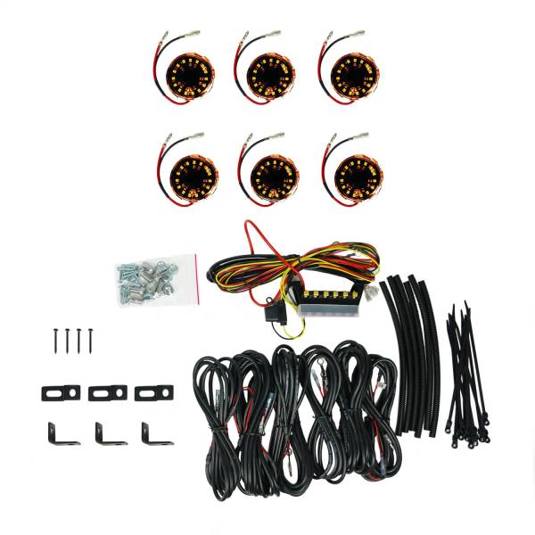 KC Hilites - KC Hilites KC Cyclone V2 LED Rock Light-6-Light System-Amber-5W Flood Beam  -  91041 - Image 1