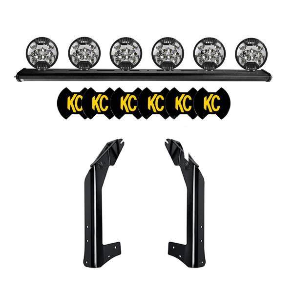 KC Hilites - KC Hilites 50in. KC Xross Bar-Overhead-SlimLite LED-6-Light System-300W Spot Beam-07-18 Jeep JK  -  97063 - Image 1