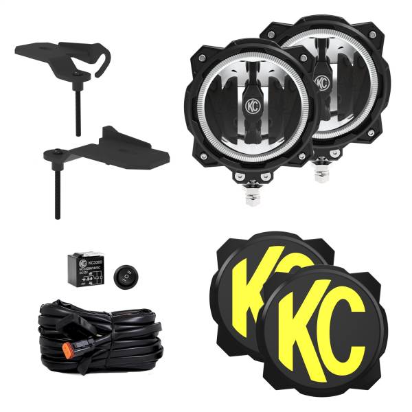 KC Hilites - KC Hilites Gravity® LED PRO6 Wide-40-2-Light System-Ditch Light Kit-for Jeep 392/Mojave  -  97166 - Image 1