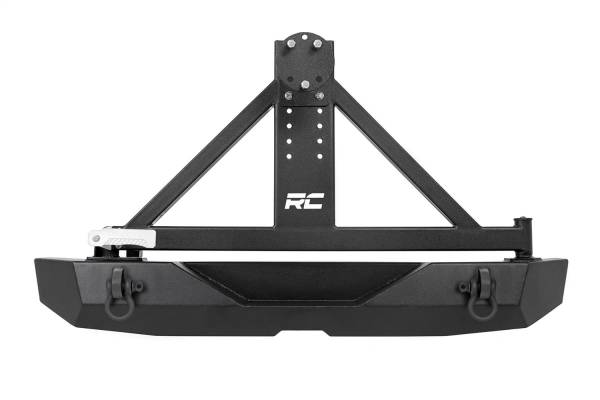 Rough Country - Rough Country Rock Crawler Rear HD Bumper w/Tire Carrier Incl. D-Rings and Hardware Satin Black  -  10594A - Image 1