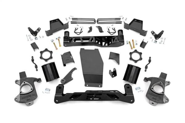 Rough Country - Rough Country Suspension Lift Kit 7 in. Lift Upper Strut Spacers Skid Plate Front/Rear Cross Member  -  18102 - Image 1