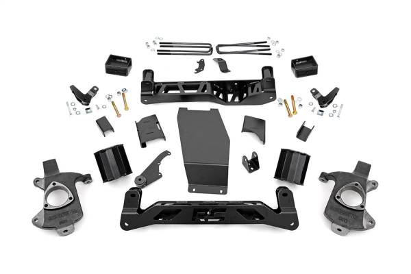 Rough Country - Rough Country Suspension Lift Kit 5 in. Lift Upper Strut Spacers Skid Plate Front/Rear Cross Member  -  18300 - Image 1