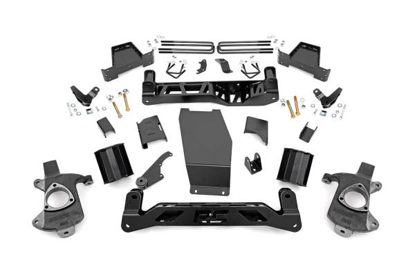 Rough Country - Rough Country Suspension Lift Kit 6 in. Lift Upper Strut Spacers Skid Plate Front/Rear Cross Member  -  18400 - Image 1