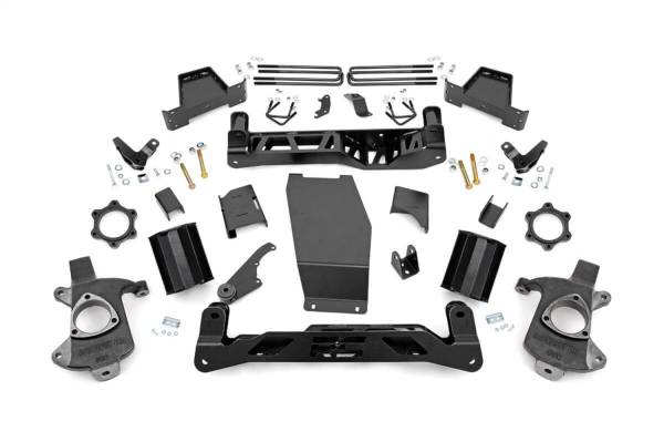 Rough Country - Rough Country Suspension Lift Kit 7 in. Lift Upper Strut Spacers Skid Plate Front/Rear Cross Member  -  18802 - Image 1