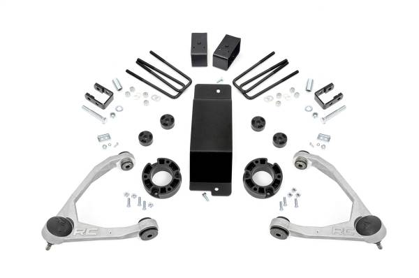 Rough Country - Rough Country Suspension Lift Kit 3.5 in. Drop Spacers Fabricated Rear Blocks Skid Plate  -  18901 - Image 1