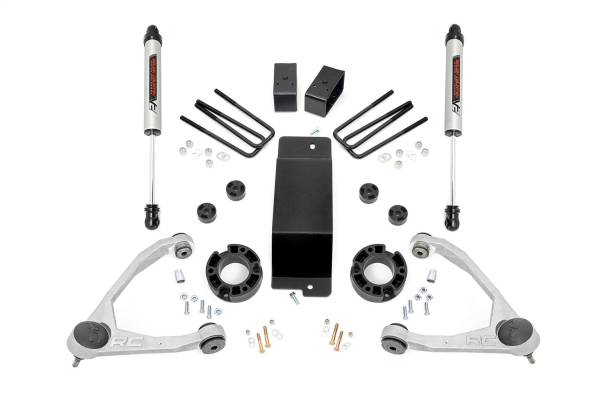 Rough Country - Rough Country Suspension Lift Kit w/Shocks 3.5 in. Lift Incl. Upper Control Arms Rear N3 Struts And V2 Shocks Stock Cast Steel  -  19470 - Image 1