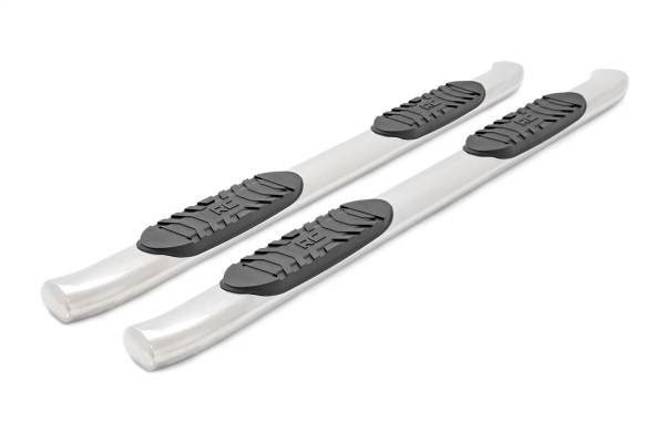 Rough Country - Rough Country Oval Nerf Step Bar Stainless Steel  -  21001S - Image 1