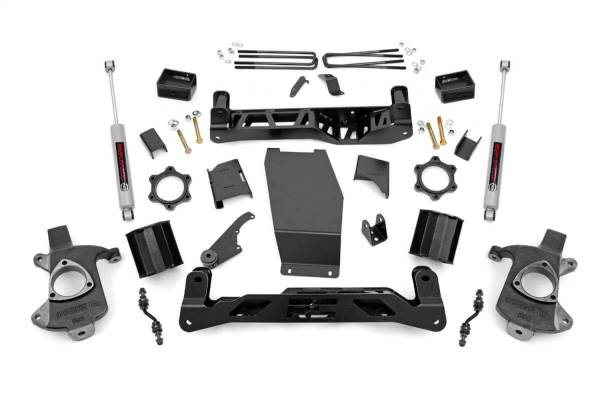 Rough Country - Rough Country Suspension Lift Kit w/Shocks 5 in. Lift Incl. Strut Spacers Rear V2 Monotube Shocks Stock Cast Aluminum Or Stamped Steel  -  22470 - Image 1