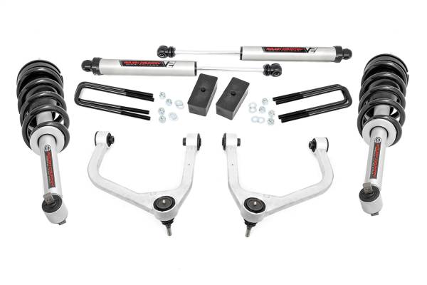 Rough Country - Rough Country Suspension Lift Kit w/Shocks 3.5 in. Lift Incl. Forged Upper Control Arms Lifted Struts Rear V2 Monotube Shocks  -  22671 - Image 1