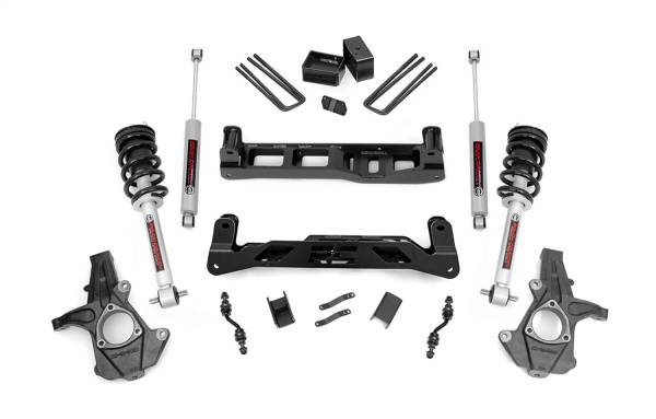 Rough Country - Rough Country Suspension Lift Kit w/Shocks 5 in. Lift Incl. Lifted Struts Rear V2 Monotube Shocks Stock Cast Aluminum Or Stamped Steel  -  24834 - Image 1