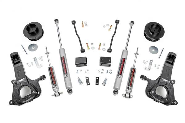 Rough Country - Rough Country Suspension Lift Kit 4in. Lifted Knuckles Coil Spring Spacers N3 Shocks  -  30730 - Image 1