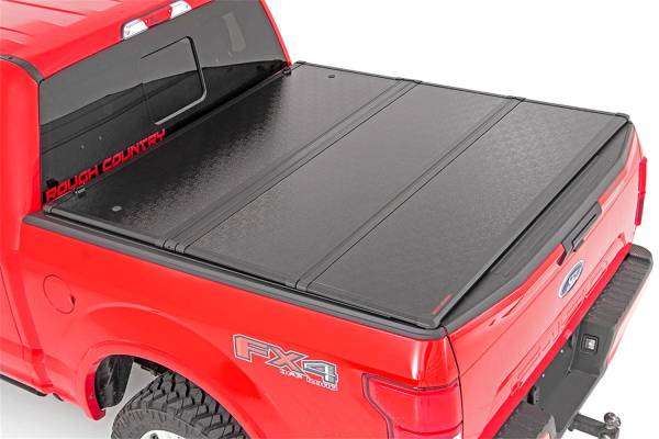 Rough Country - Rough Country Hard Tri-Fold Tonneau Bed Cover  -  45515550A - Image 1