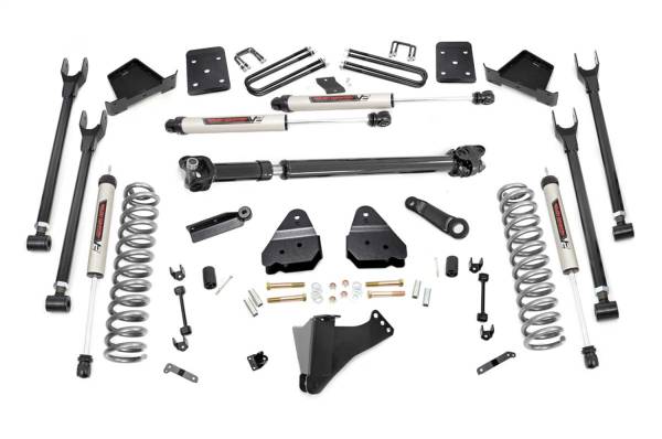 Rough Country - Rough Country Suspension Lift Kit w/Shocks 6 in. 4-Link w/V2 Monotube Shocks Incl. 4 in. Axle Diameter Front Driveshaft  -  50771 - Image 1