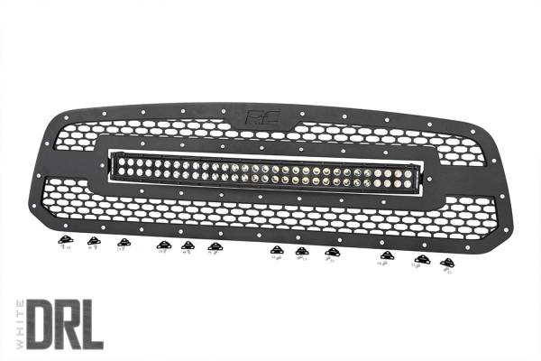 Rough Country - Rough Country Mesh Grille w/LED 30 in. Dual Row Black Series LED w/Cool White DRL  -  70199DRL - Image 1