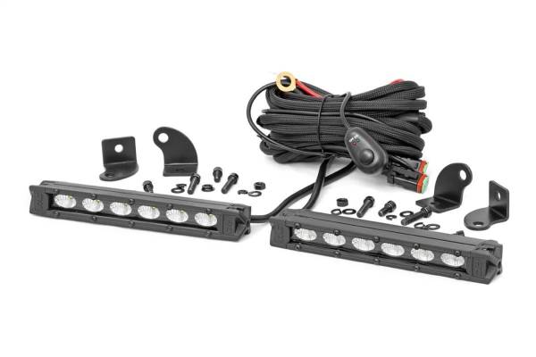 Rough Country - Rough Country Cree LED Lights 6 in. Slimline Pair Black Series  -  70406ABL - Image 1