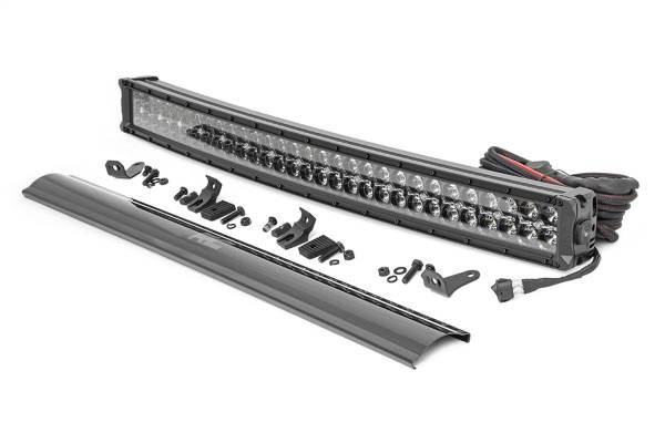 Rough Country - Rough Country Cree Black Series Curved LED Light Bar 30 in. Dual Row 27000 Lumens 300 Watts w/Cool White DRL  -  72930BD - Image 1