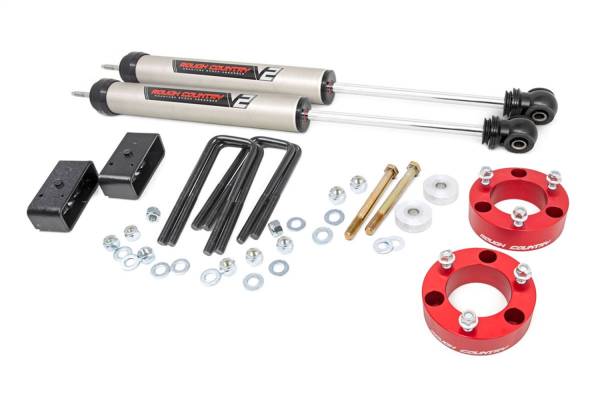 Rough Country - Rough Country Suspension Lift Kit 3 in. No Struts Red Spacers  -  74570RED - Image 1