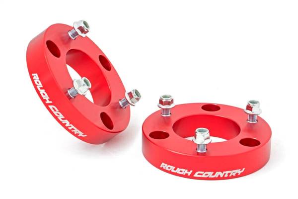 Rough Country - Rough Country Leveling Strut Extensions 2 in. Easy Bolt-On Installation Anodized Red  -  863RED - Image 1