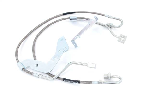 Rough Country - Rough Country Stainless Steel Brake Lines Extended Front 4.5-6 in.  -  89709 - Image 1