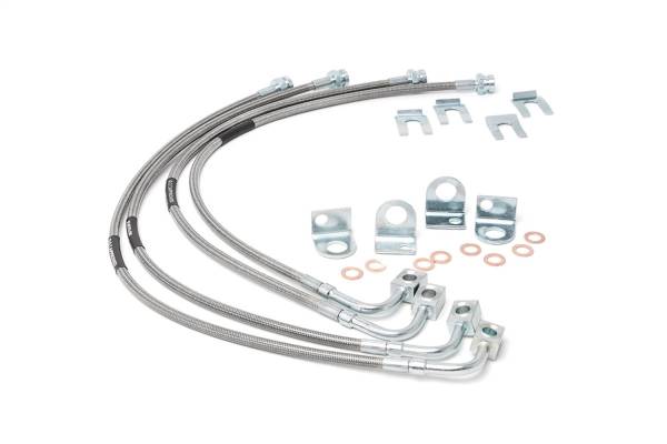 Rough Country - Rough Country Stainless Steel Brake Lines 4-6 in. Lift Front and Rear  -  89716 - Image 1