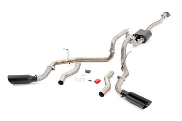 Rough Country - Rough Country Exhaust System Dual Cat-Back Black Tips Stainless Includes Installation Instructions  -  96005 - Image 1
