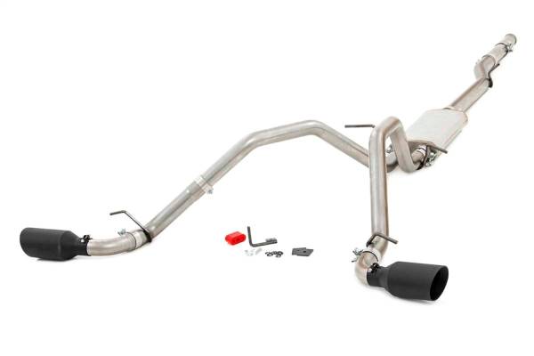 Rough Country - Rough Country Performance Exhaust System Dual Outlet Polished Stainless Steel w/Black Tips  -  96007 - Image 1