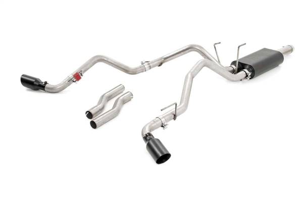 Rough Country - Rough Country Exhaust System Dual Cat-Back Black Tips Stainless Includes Installation Instructions  -  96009 - Image 1
