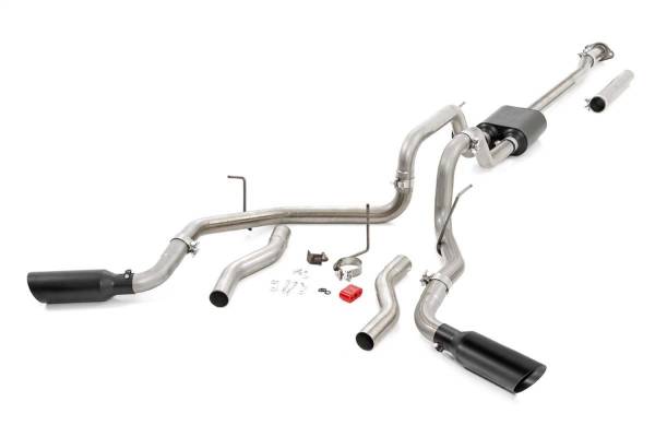 Rough Country - Rough Country Exhaust System Dual Cat-Back Black Tips Stainless Includes Installation Instructions  -  96010 - Image 1