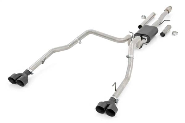 Rough Country - Rough Country Exhaust System Dual Cat-Back Black Tips Stainless Includes Installation Instructions  -  96011 - Image 1