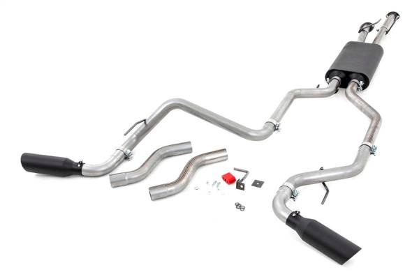 Rough Country - Rough Country Exhaust System Dual Cat-Back Black Tips Stainless Includes Installation Instructions  -  96012 - Image 1