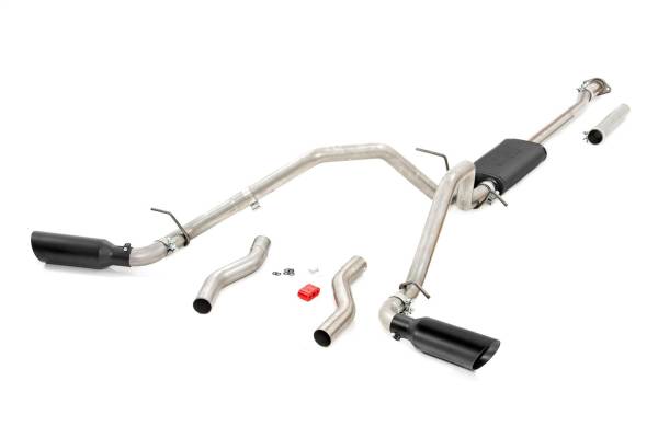 Rough Country - Rough Country Exhaust System Dual Cat-Back w/Black Tips Stainless Includes Installation Instructions  -  96013 - Image 1