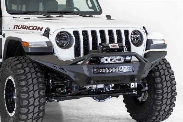Addictive Desert Designs - Addictive Desert Designs Stealth Fighter Front Bumper Black Powder Coated Full Width w/Center Winch Mount  -  F961692080103 - Image 1
