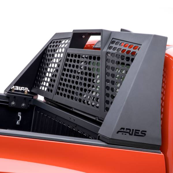 ARIES - ARIES Switchback Black Aluminum Headache Rack, Select Chevrolet Silverado, GMC Sierra CARBIDE BLACK POWDER COAT - 1110110 - Image 1