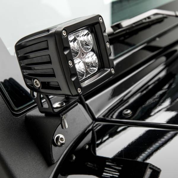 ARIES - ARIES Jeep JK Windshield Lights and Brackets CARBIDE BLACK POWDER COAT - 1501304 - Image 1