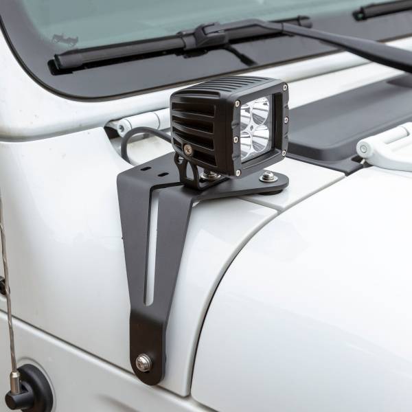 ARIES - ARIES Jeep Wrangler JL, Gladiator Windshield Lights and Brackets CARBIDE BLACK POWDER COAT - 1501305 - Image 1