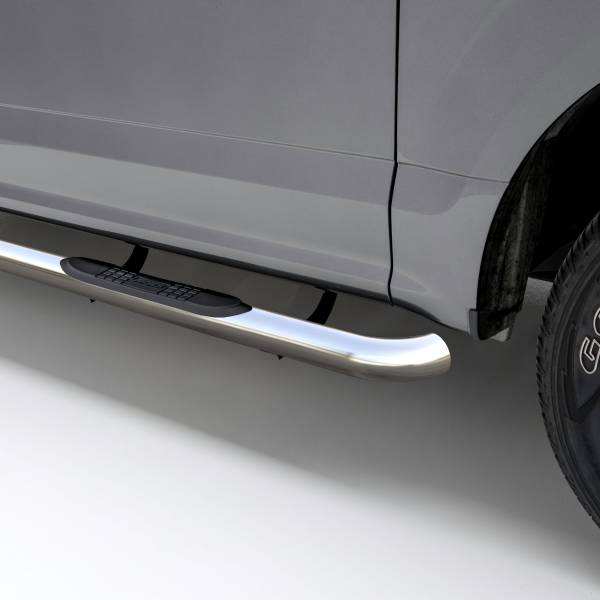 ARIES - ARIES 3" Round Polished Stainless Side Bars, Select Ford F-150, F-250, F-350 Stainless Polished Stainless - 203045-2 - Image 1
