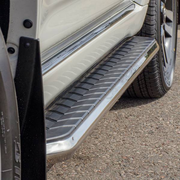 ARIES - ARIES AeroTread 5" x 76" Polish Stainless Running Boards, Select Cadillac, Chevy, GMC Polished Stainless - 2051004 - Image 1