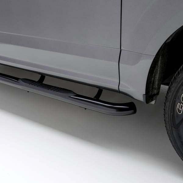 ARIES - ARIES 3" Round Black Steel Side Bars, Select Ford Expedition Black SEMI-GLOSS BLACK POWDER COAT - 203030 - Image 1