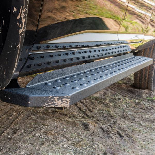 ARIES - ARIES RidgeStep 6-1/2" x 53" Black Steel Running Boards, Select Silverado, Sierra TEXTURED BLACK POWDER COAT - 2055510 - Image 1