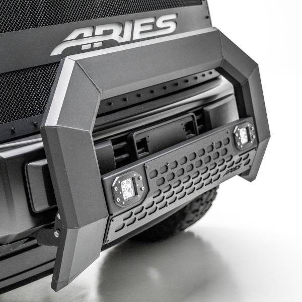 ARIES - ARIES AdvantEDGE 5-1/2" Black Aluminum Bull Bar with Lights, Select Dodge, Ram 1500 Black CARBIDE BLACK POWDER COAT - 2165100 - Image 1
