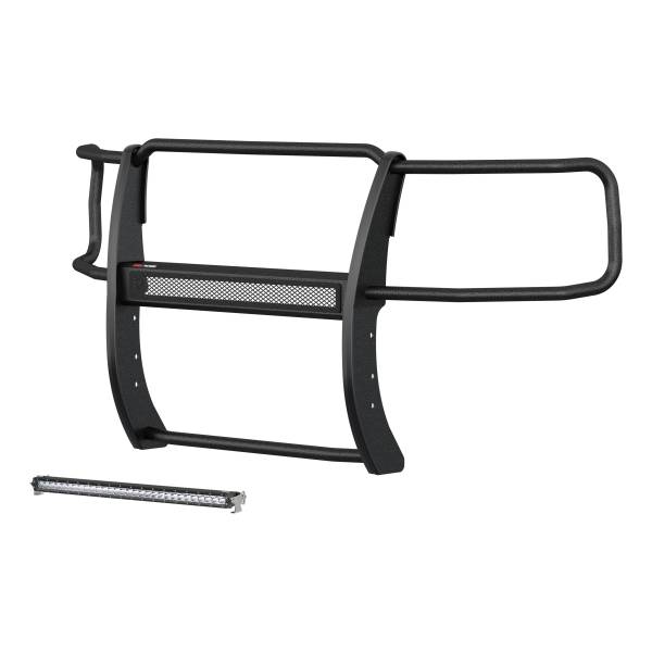ARIES - ARIES Pro Series Black Steel Grille Guard with Light Bar, Select Chevy Silverado 1500 Black TEXTURED BLACK POWDER COAT - 2170024 - Image 1