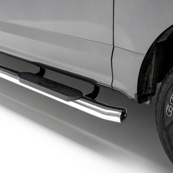 ARIES - ARIES 4" Polished Stainless Oval Side Bars, Select Ford F-250, F-350 Super Duty Stainless Polished Stainless - S223005-2 - Image 1