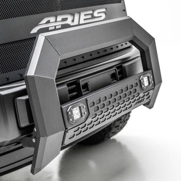 ARIES - ARIES AdvantEDGE 5-1/2" Black Aluminum Bull Bar with Lights, Select Ford Super Duty Black CARBIDE BLACK POWDER COAT - 2163102 - Image 1