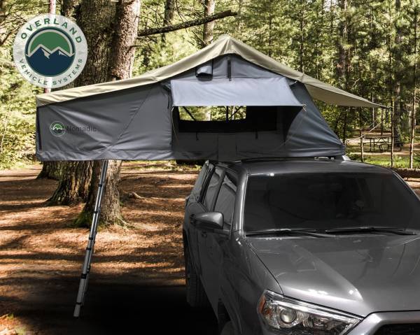 Overland Vehicle Systems - Overland Vehicle Systems Roof Top Tent 2 Person Extended Roof Top Tent With Annex Green/Gray Nomadic - 18021936 - Image 1